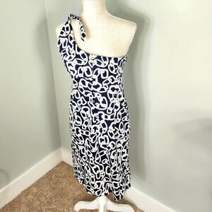 Jones NY Women’s Sleeveless One Shoulder Tie Side Zipper Closure Dress Size 6